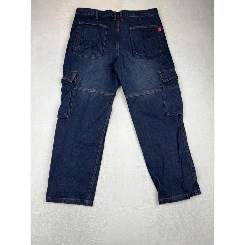 Bocomal FR Flame Resistant Cargo Mens 34x30 Jeans Dark Wash CAT 2 Workwear Fade
